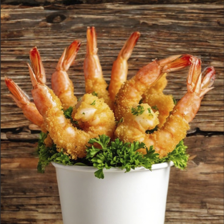 Королевские креветки темпуридзе с соусом мацони